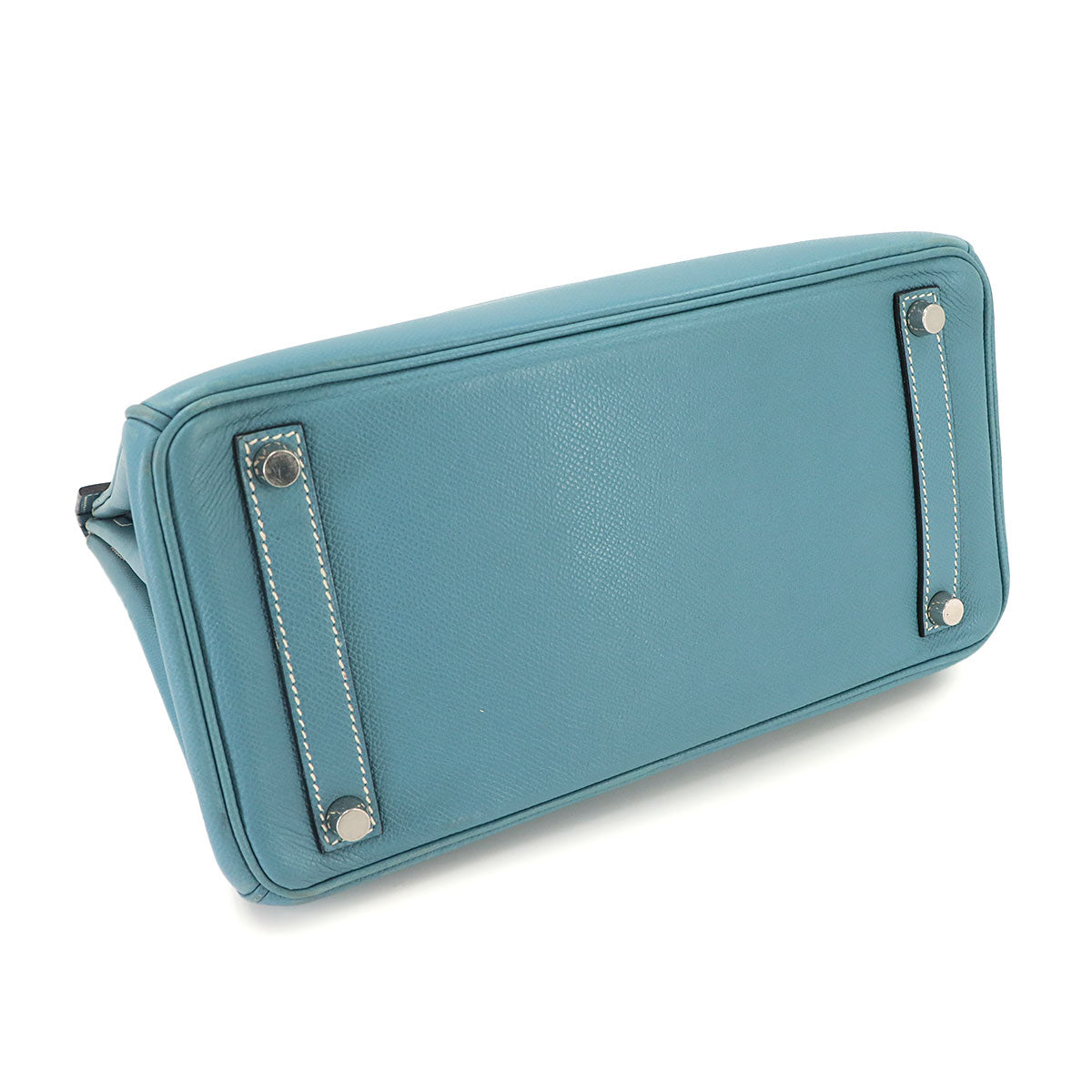 Haut a Courroies 28 Hand Bag Epsom Blue jean Purse