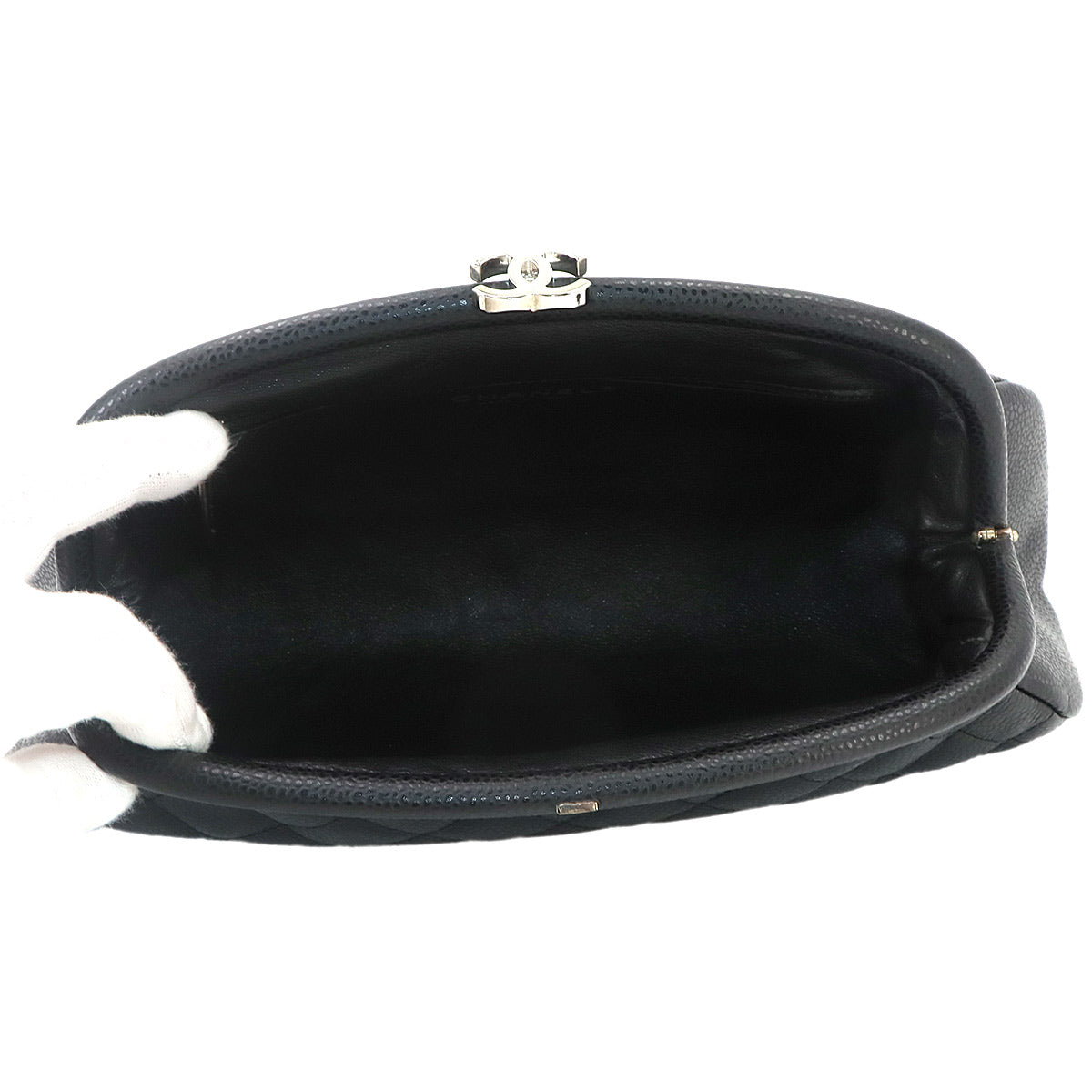 Matelasse Clutch Bag Leather Black A32342 Purse