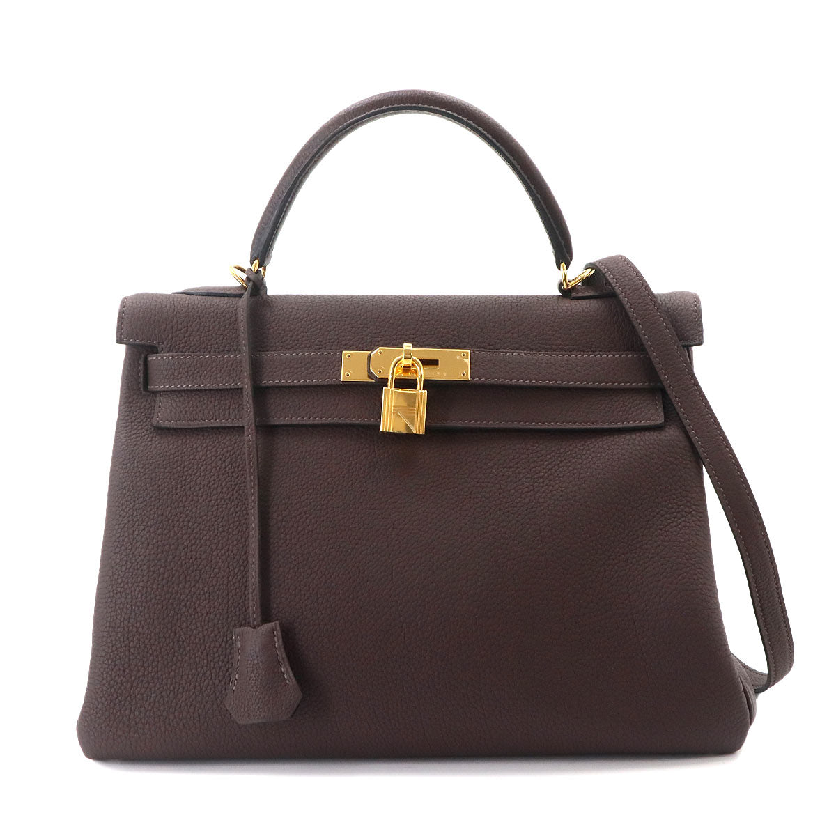 Kelly 32 2way Hand Shoulder Bag Togo Chocolat Purse