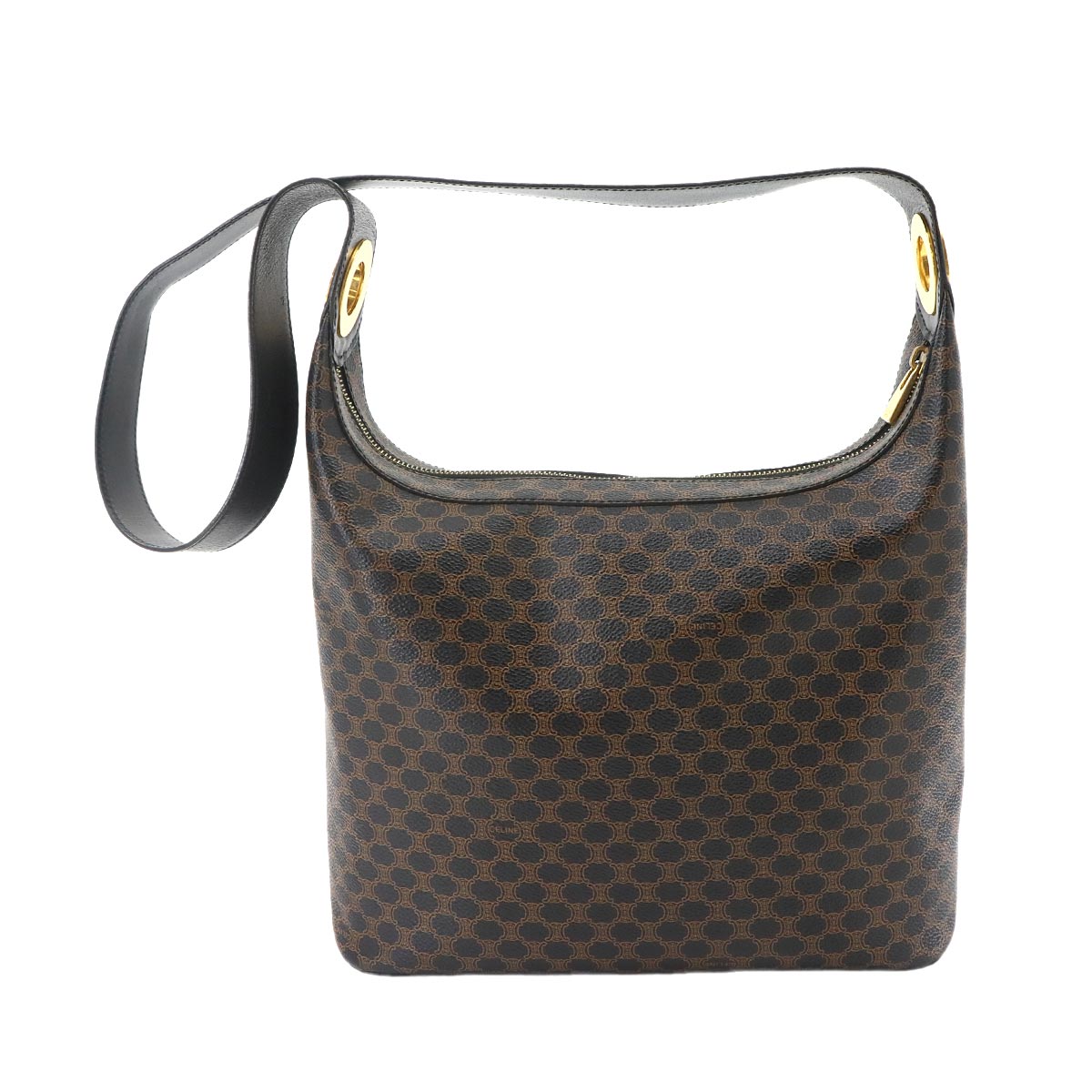 Macadam Shoulder Bag PVC Leather Black Brown Vintage Purse