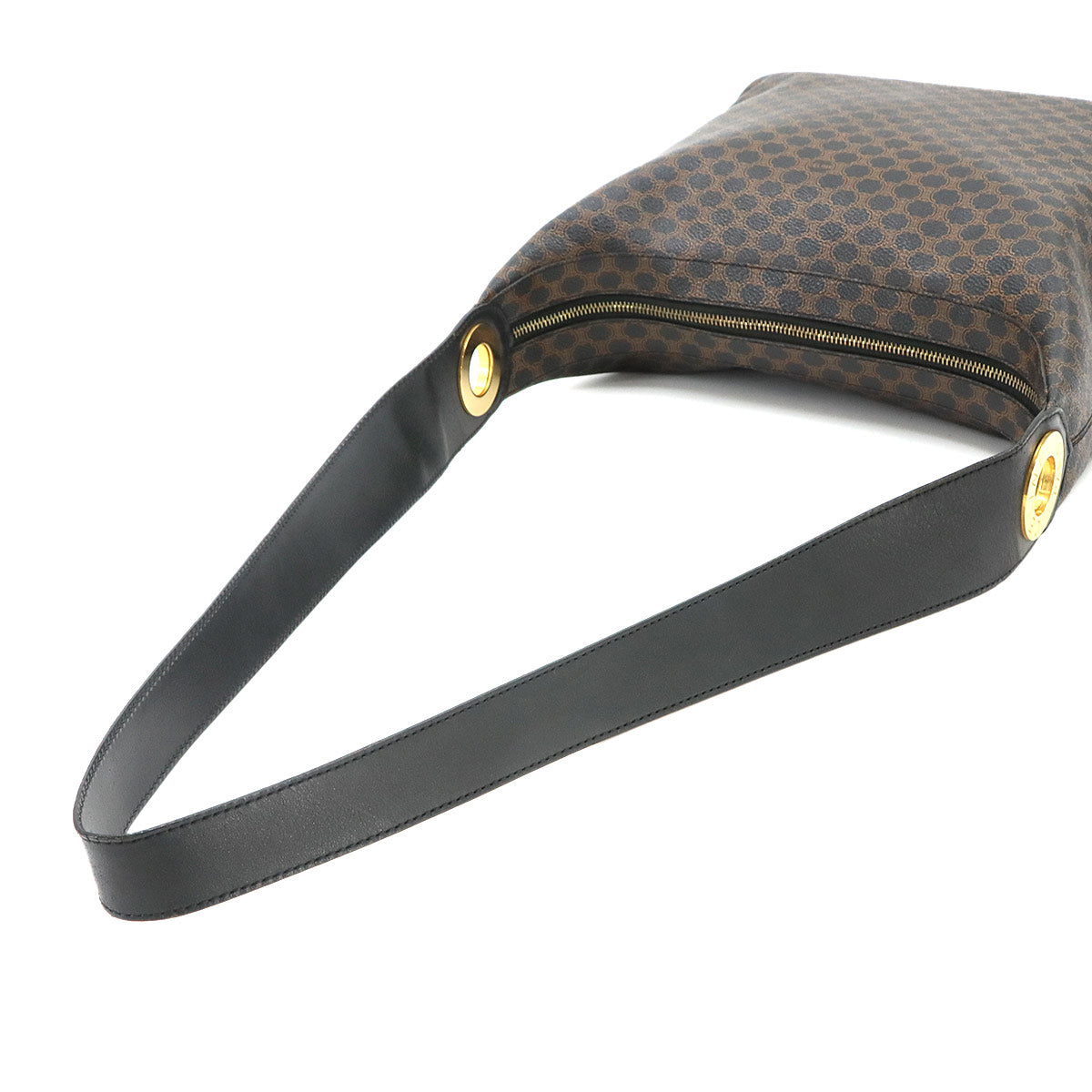 Macadam Shoulder Bag PVC Leather Black Brown Vintage Purse