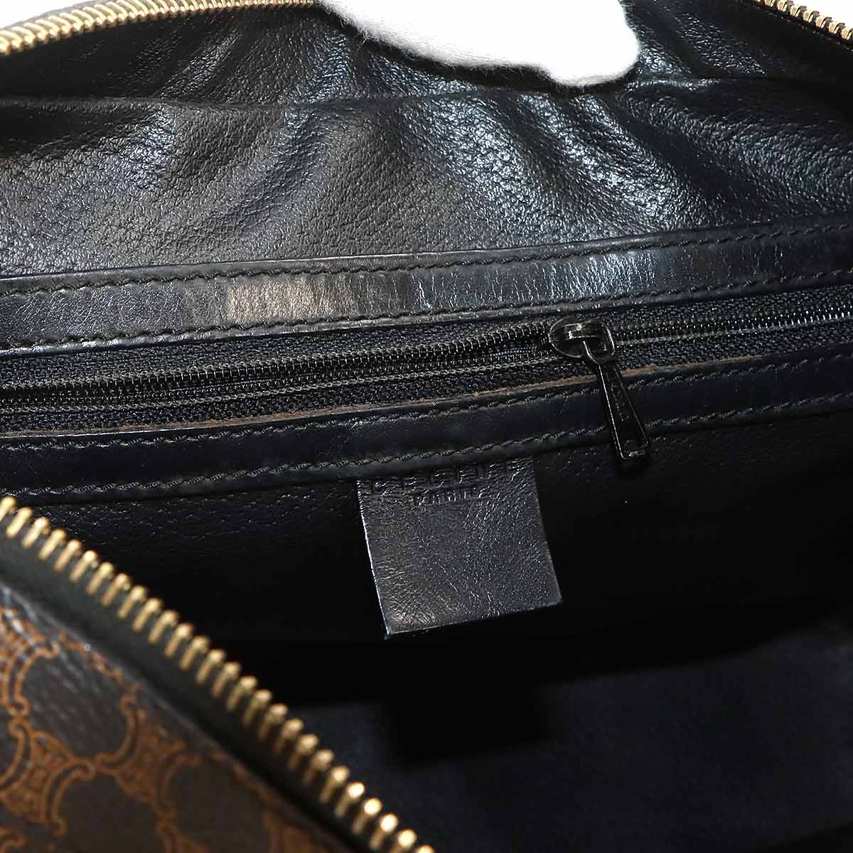 Macadam Shoulder Bag PVC Leather Black Brown Vintage Purse