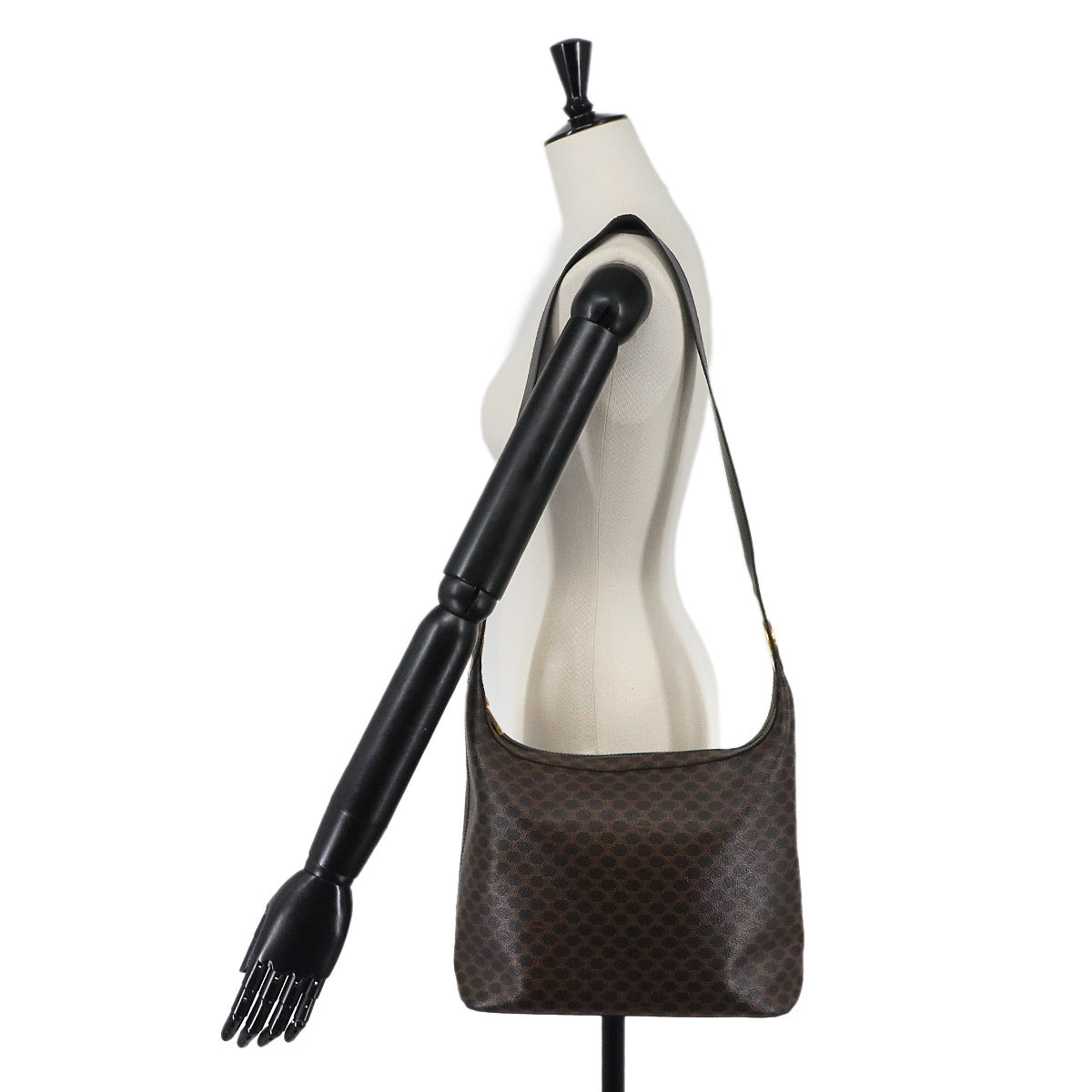 Macadam Shoulder Bag PVC Leather Black Brown Vintage Purse