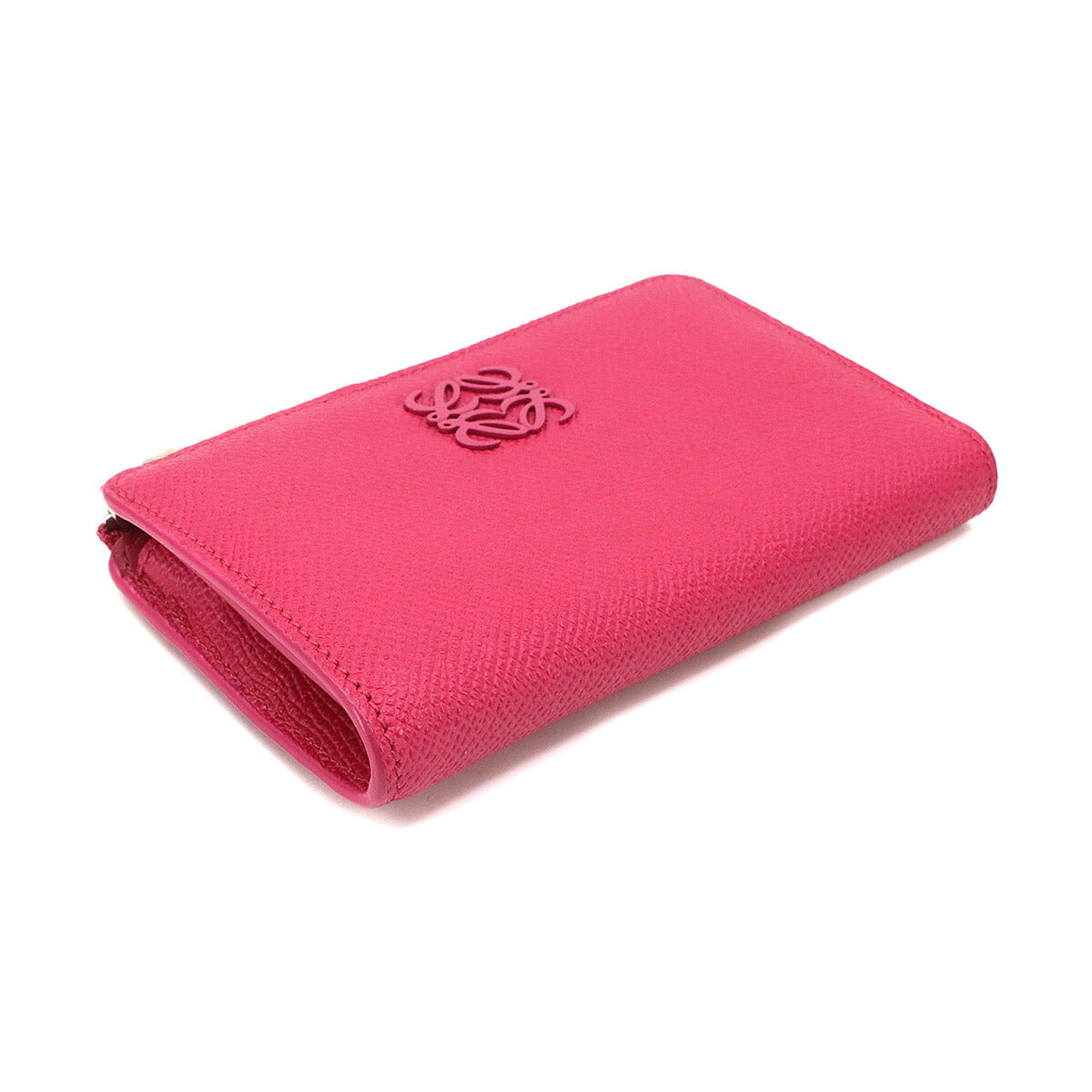 Anagram Coin Case with Key Ring Leather Pink Purse