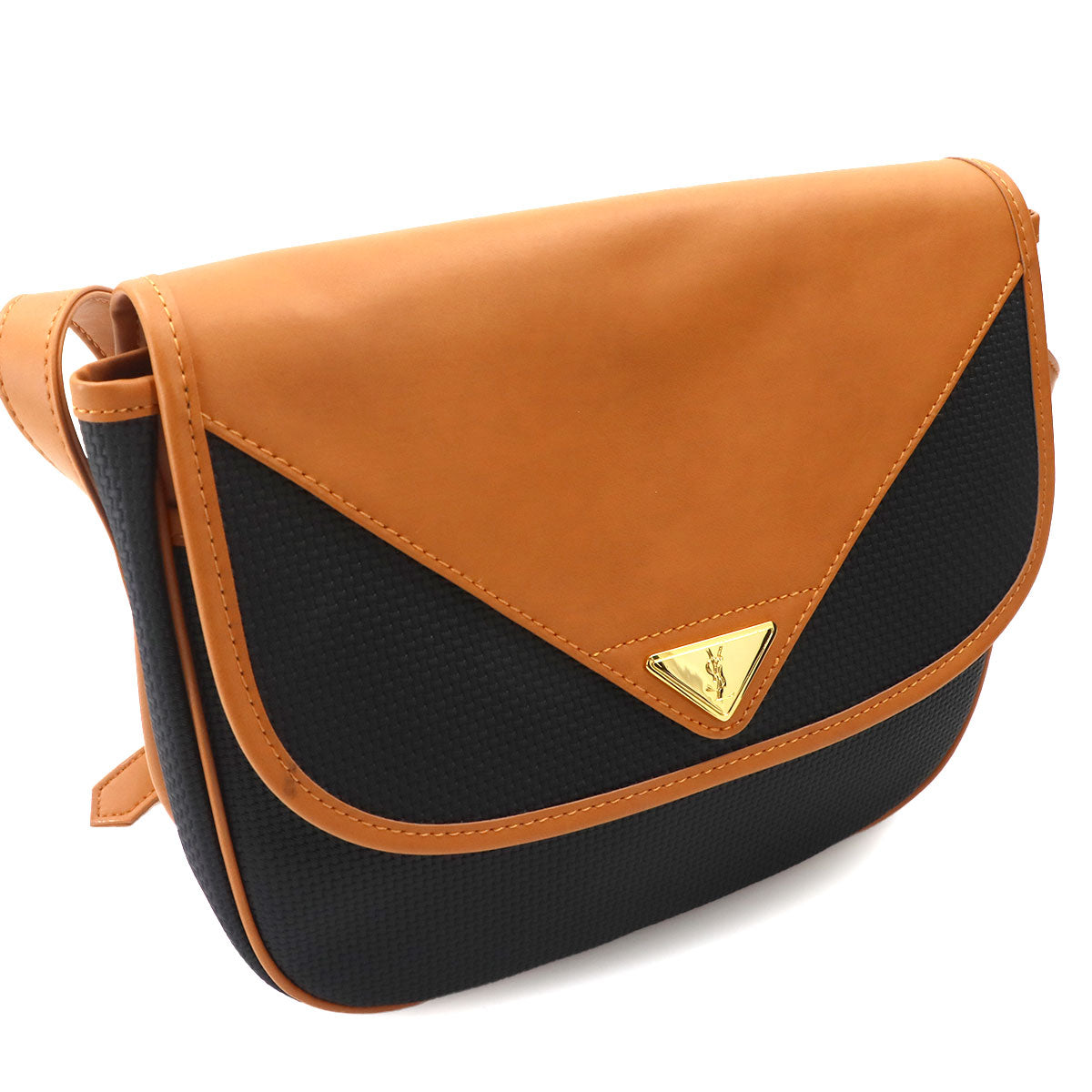 Shoulder Bag PVC Leather Black Brown