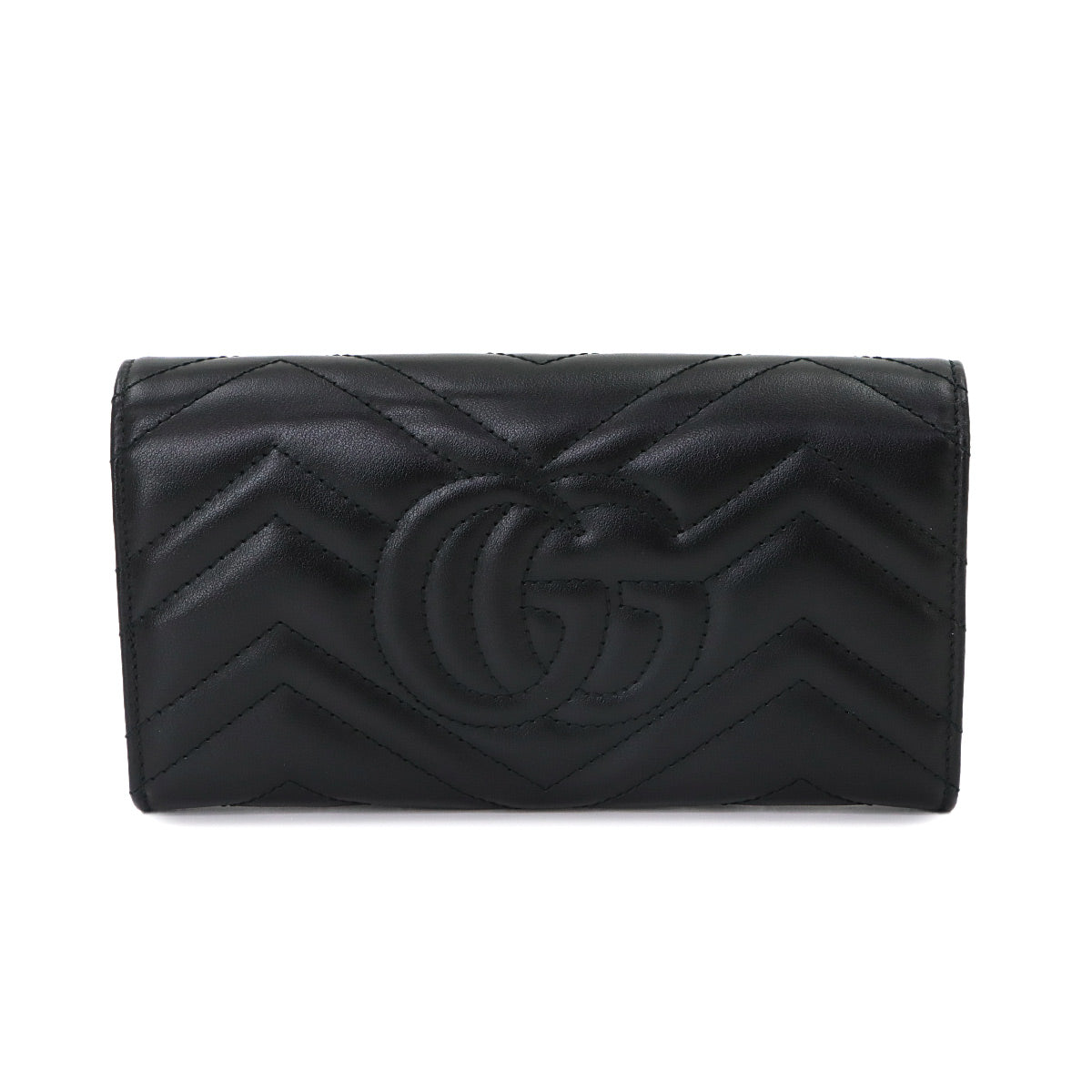 GG Marmont Continental Long Wallet Leather Black 443436 Purse