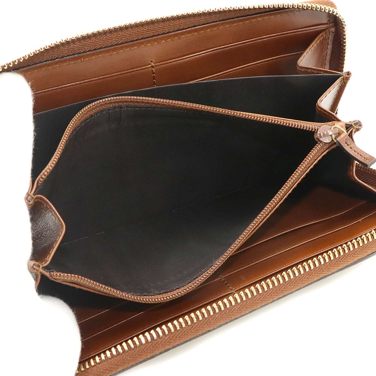 GG Supreme Zipped Around Long Wallet Beige Brown Leather 410102