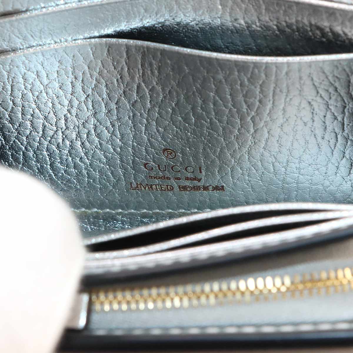 GG Marmont Compact Wallet GG Supreme Canvas Leather Silver 598587