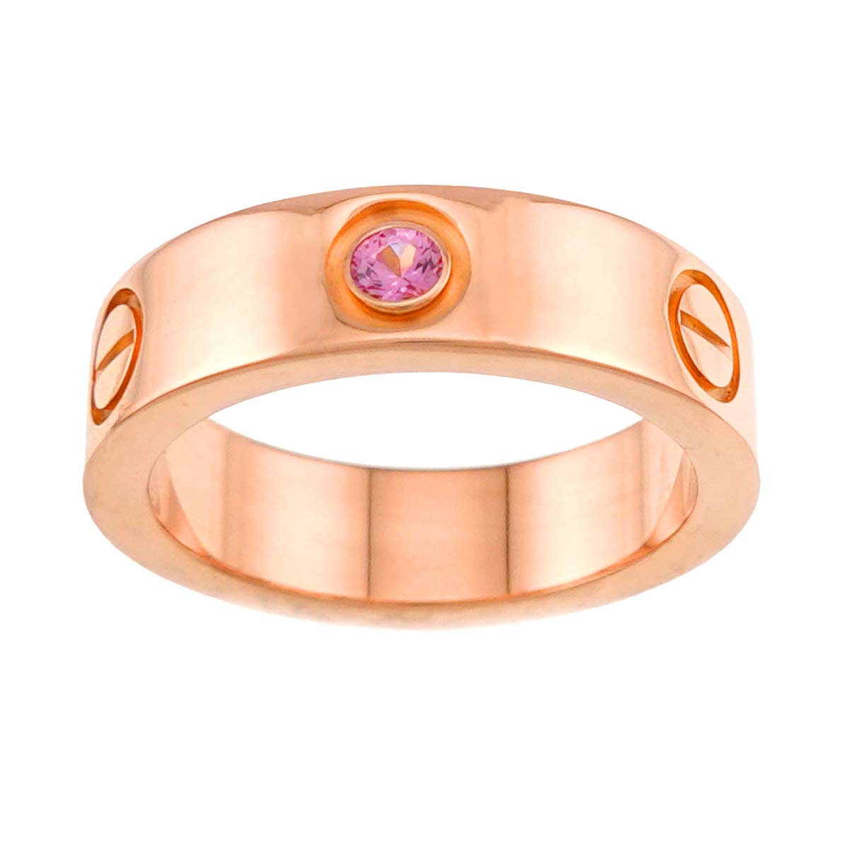 Love Ring Sapphire 18K PG 750 size52 5.5-5.75(US)