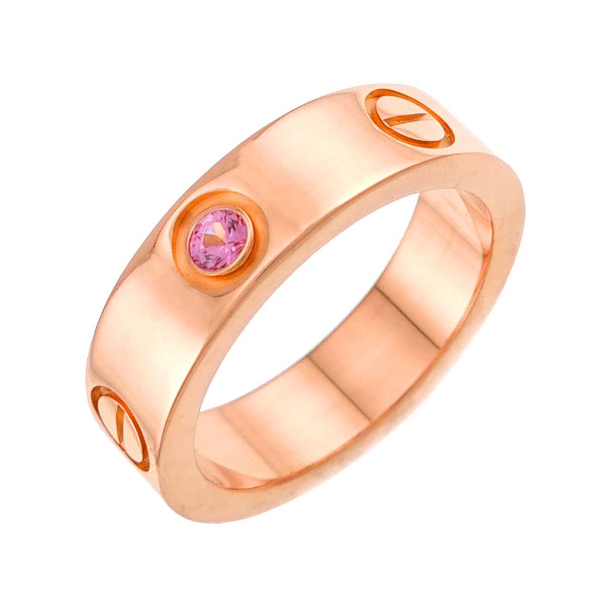 Love Ring Sapphire 18K PG 750 size52 5.5-5.75(US)