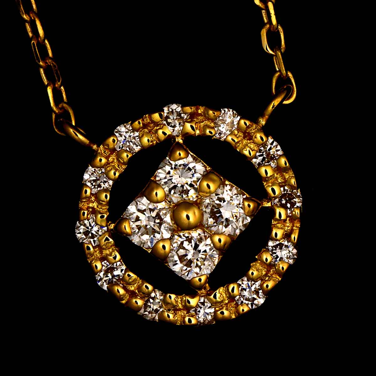 Diamond 0.14ct Necklace 18K Yellow Gold 750