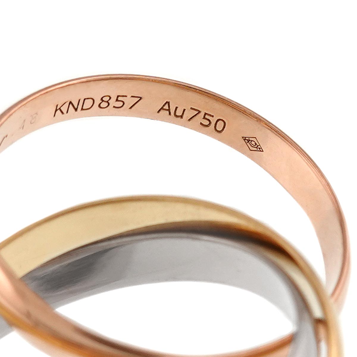 Trinity Ring SM 18K YG WG PG 750 Size48 4.5(US)