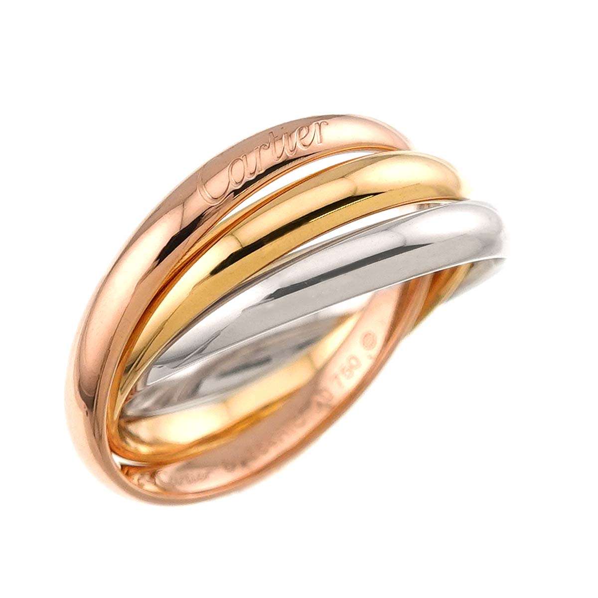 Trinity Ring K18 YG WG PG 18K 750 Size61 9-9.5(US)