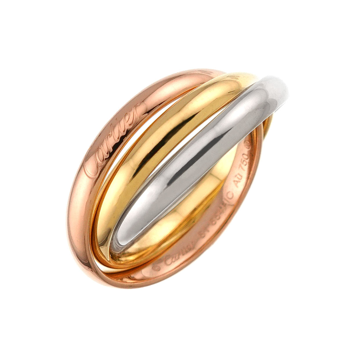 Trinity Ring K18 YG WG PG 18K 750 Size61 9-9.5(US)