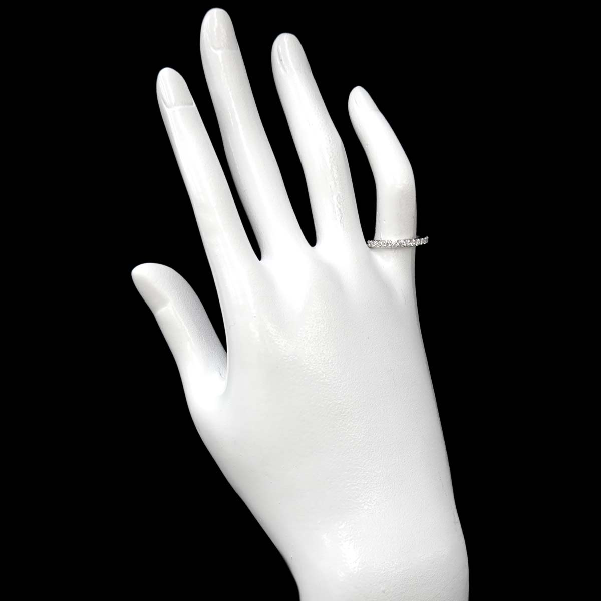 Diamond 0.35ct Ring 18K White Gold 750 Size4(US)