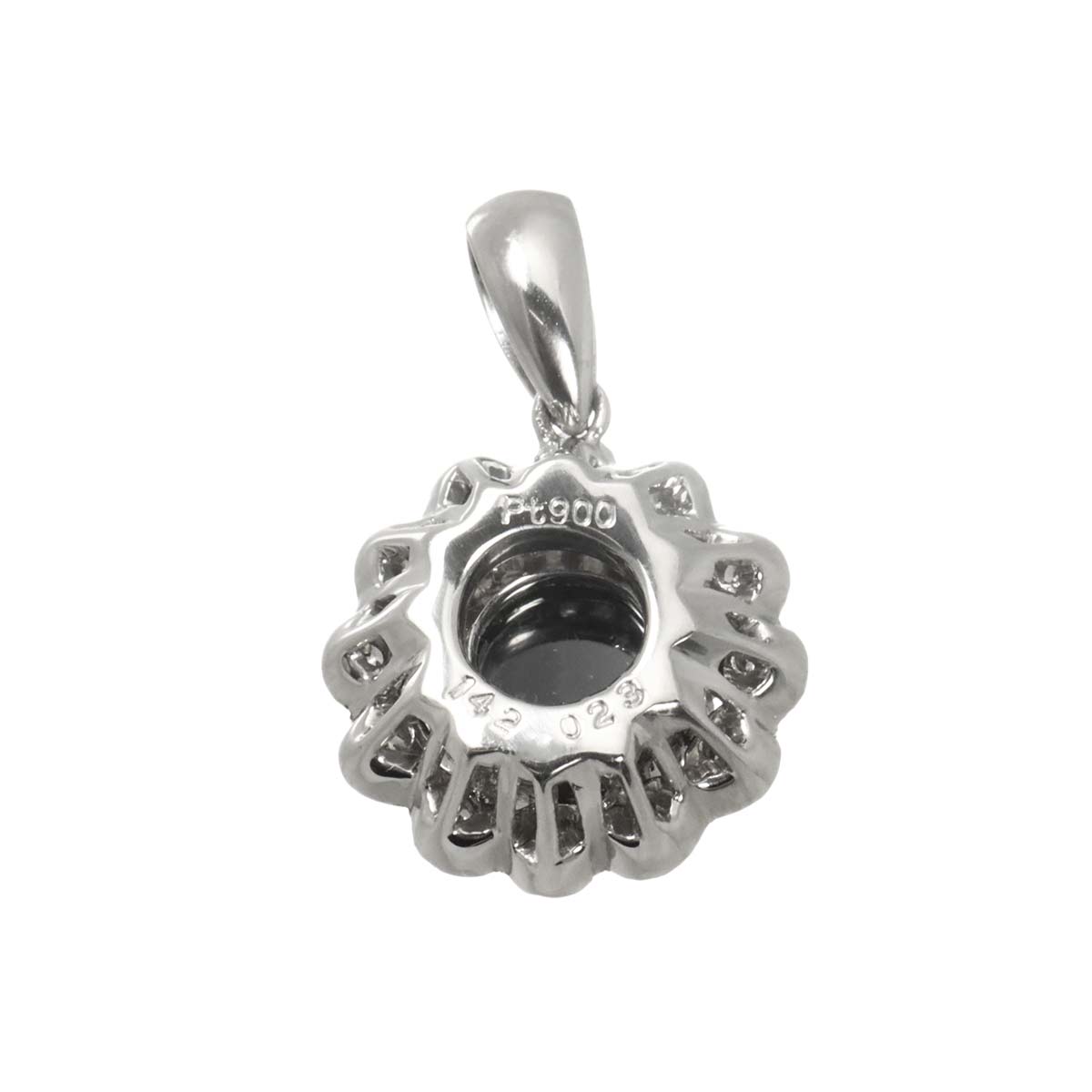 Black Diamond 1.42ct Diamond 0.23ct Pendant Top Pt Platinum