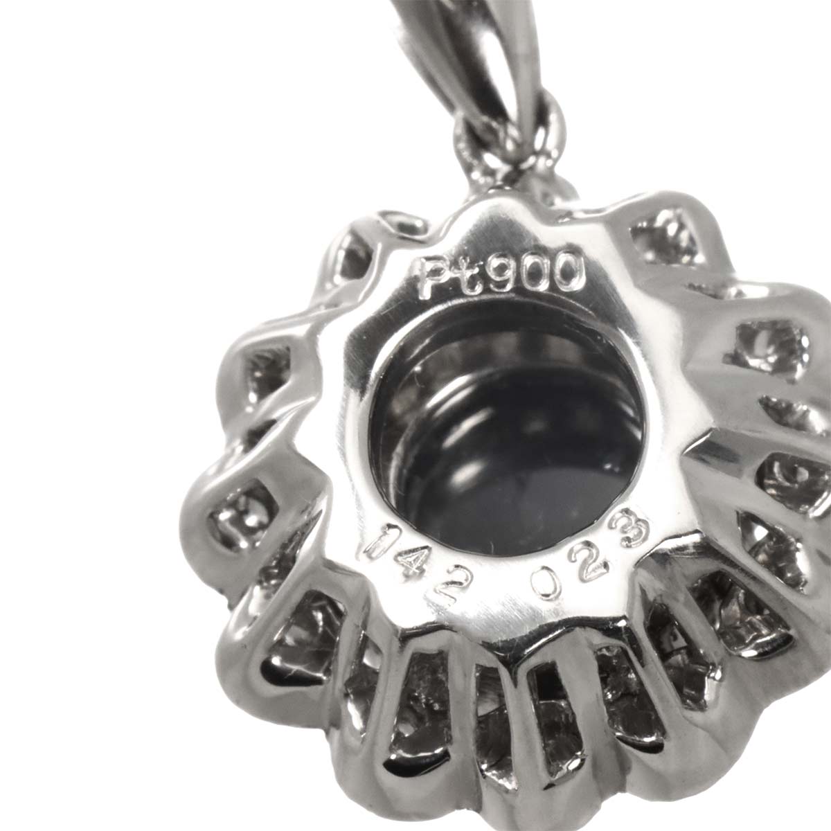 Black Diamond 1.42ct Diamond 0.23ct Pendant Top Pt Platinum