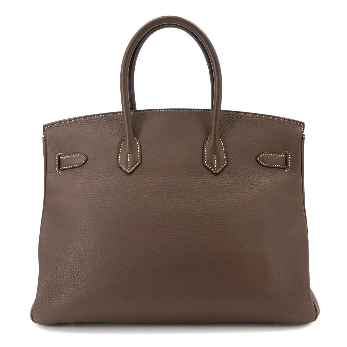 Birkin 35 Taurillon Clemence Etoupe Hand Bag Purse Beige