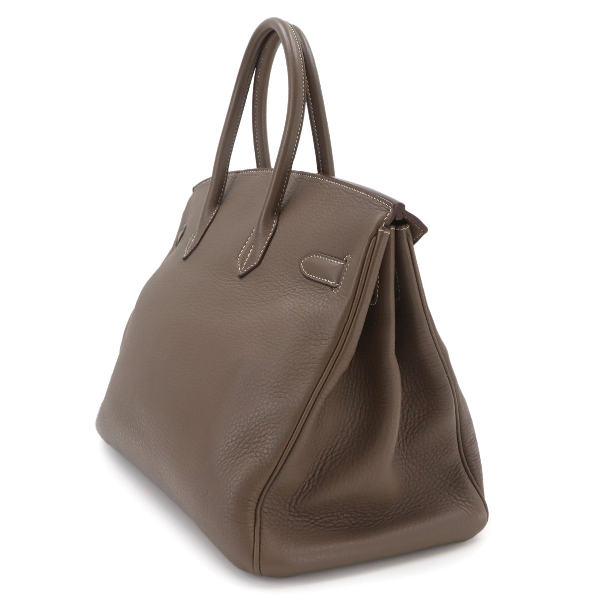 Birkin 35 Taurillon Clemence Etoupe Hand Bag Purse Beige
