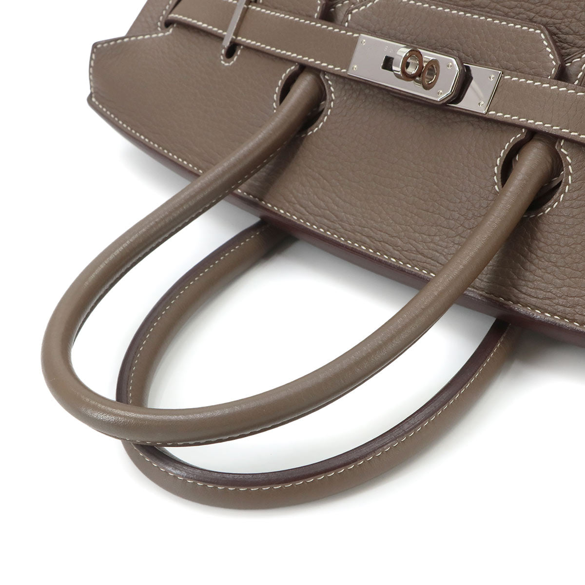 Birkin 35 Taurillon Clemence Etoupe Hand Bag Purse Beige