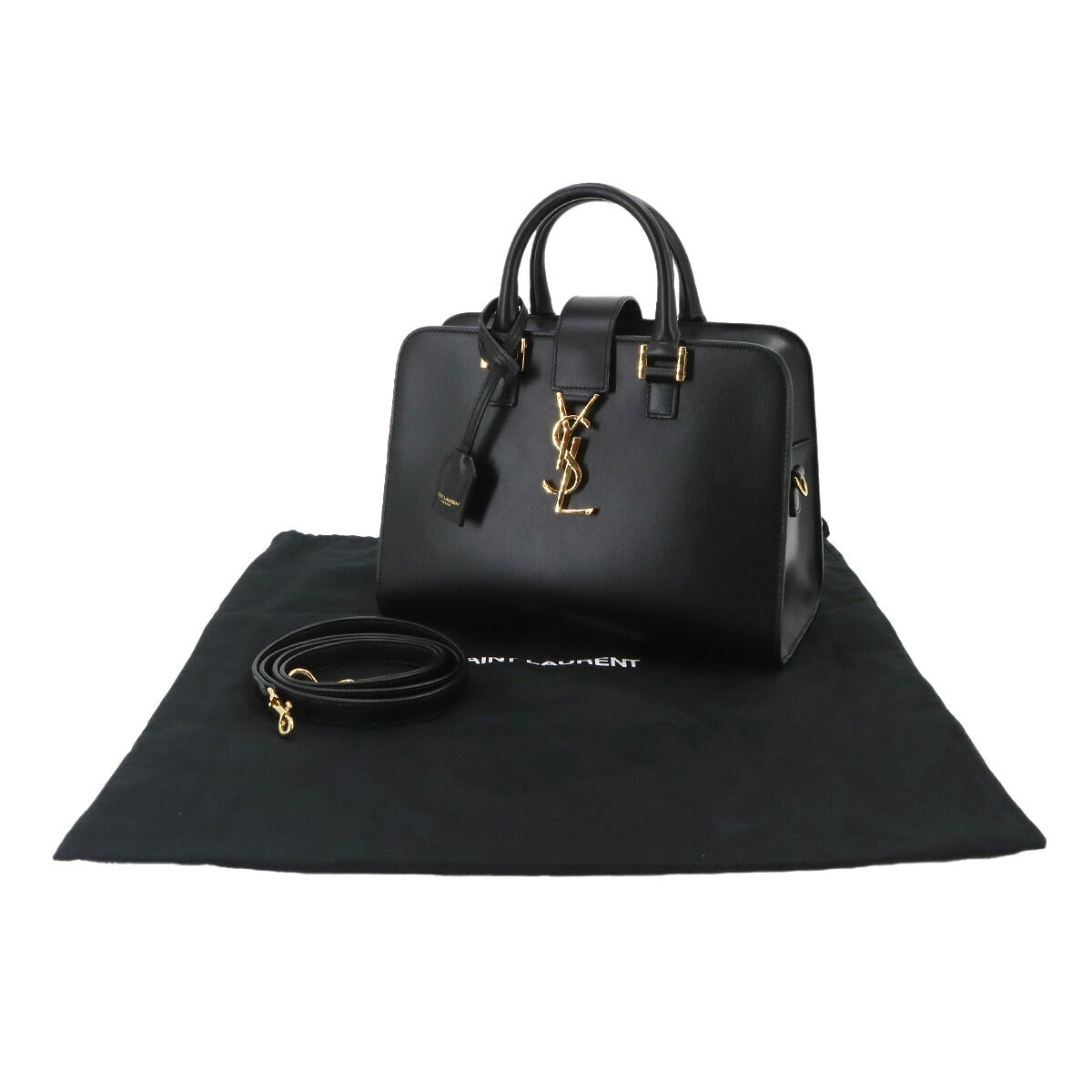 Baby Cabas Hand Shoulder Bag Leather Black 568853