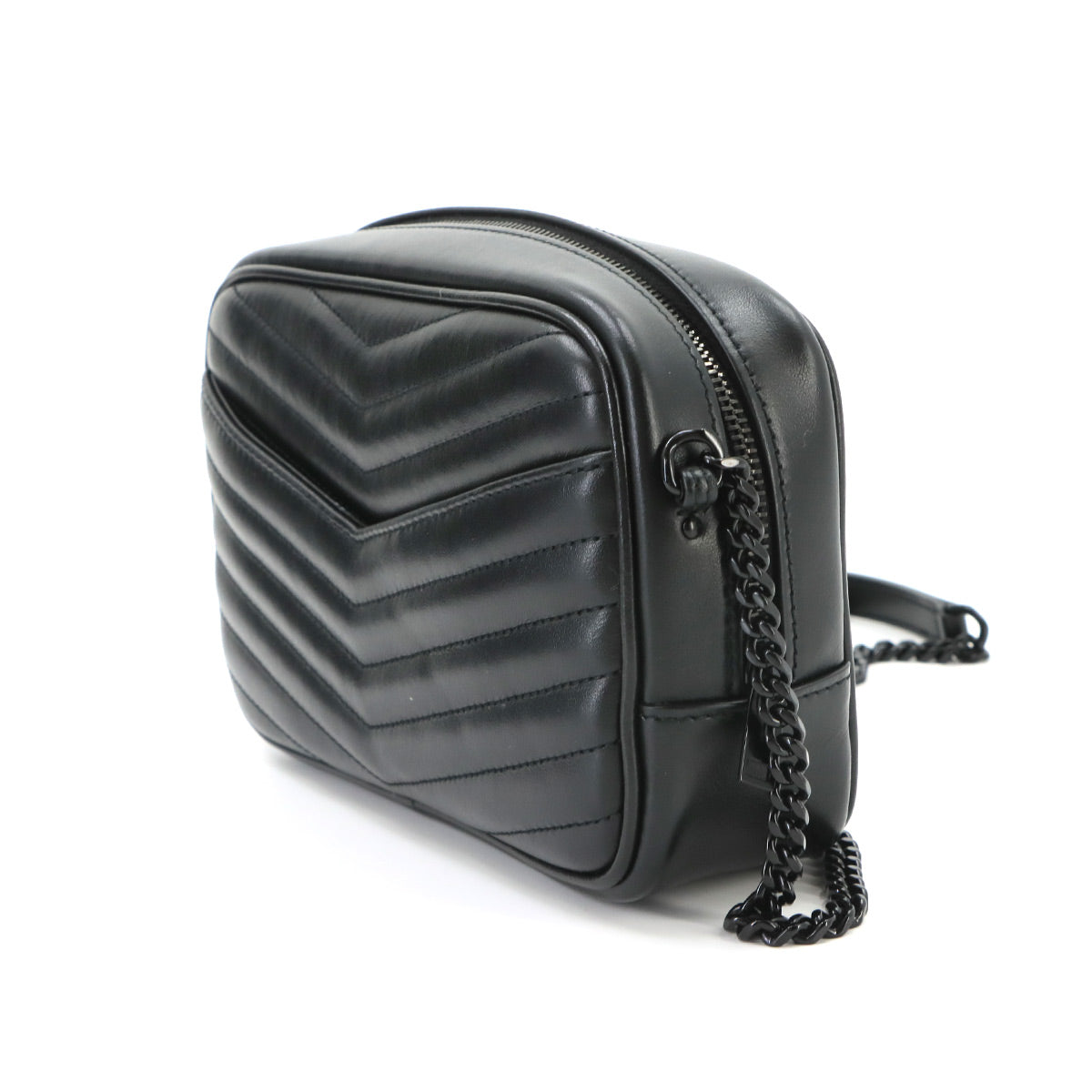 Lou Mini Chain Shoulder Bag Leather Black 748849