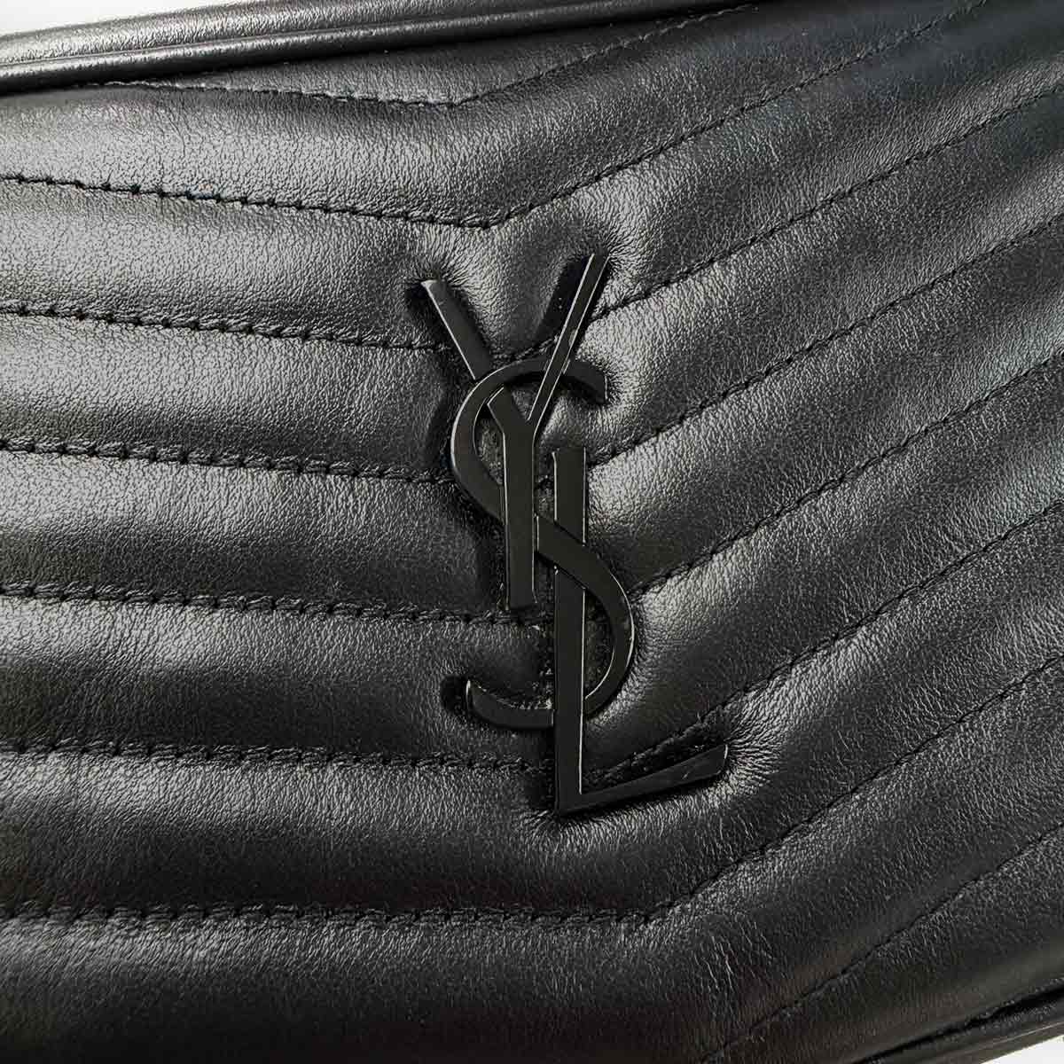 Lou Mini Chain Shoulder Bag Leather Black 748849