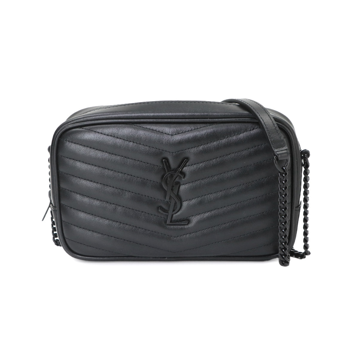 Lou Mini Chain Shoulder Bag Leather Black 748849
