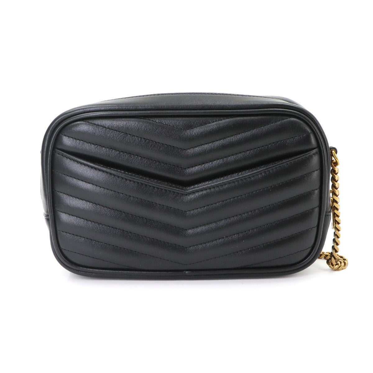 Lou Mini Chain Shoulder Bag Leather Black 748849