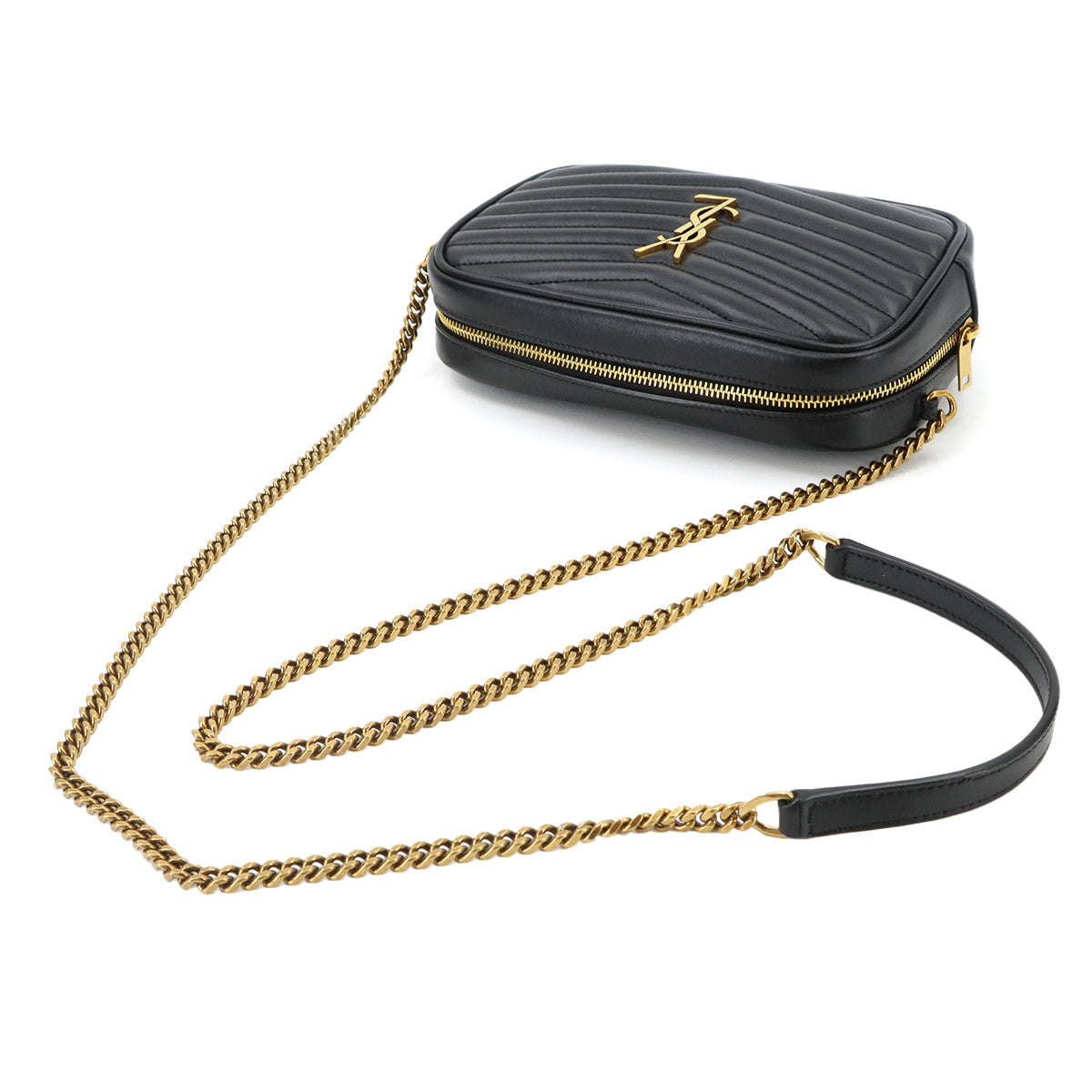 Lou Mini Chain Shoulder Bag Leather Black 748849