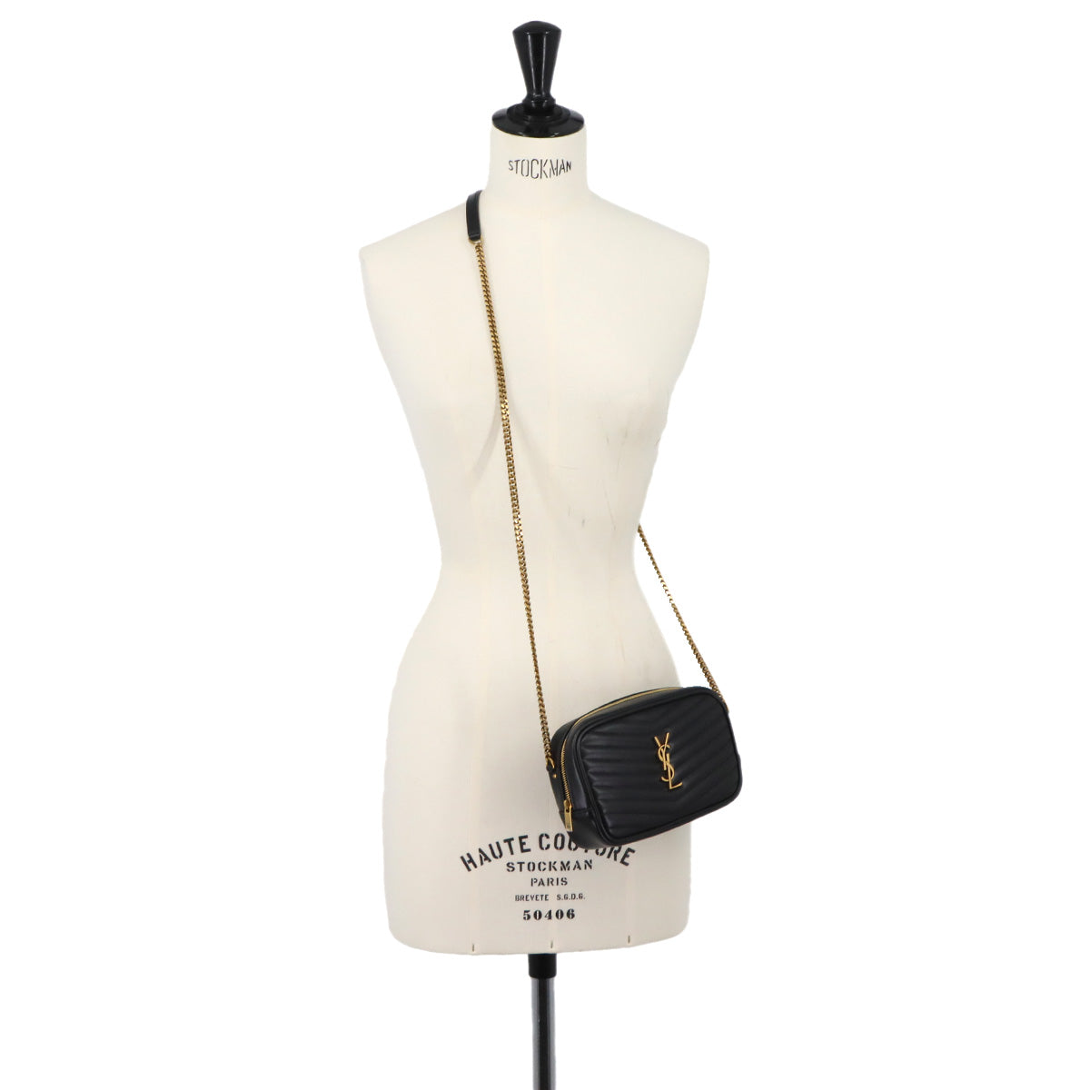Lou Mini Chain Shoulder Bag Leather Black 748849
