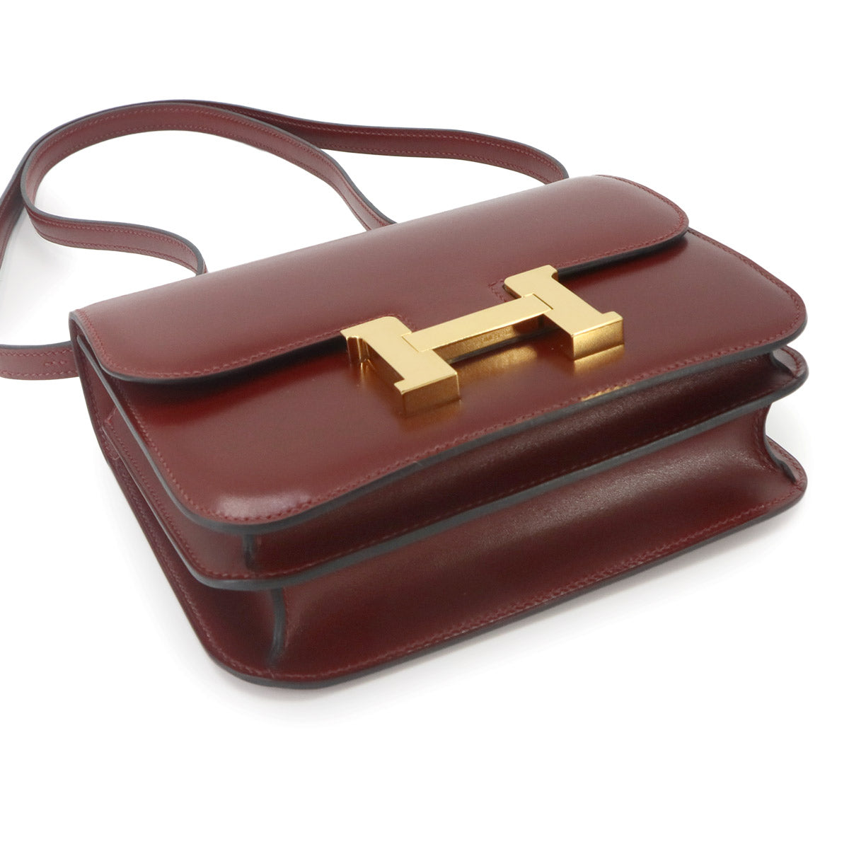 Constance3 Mini 18 Shoulder Bag Box calf Rouge H Purse