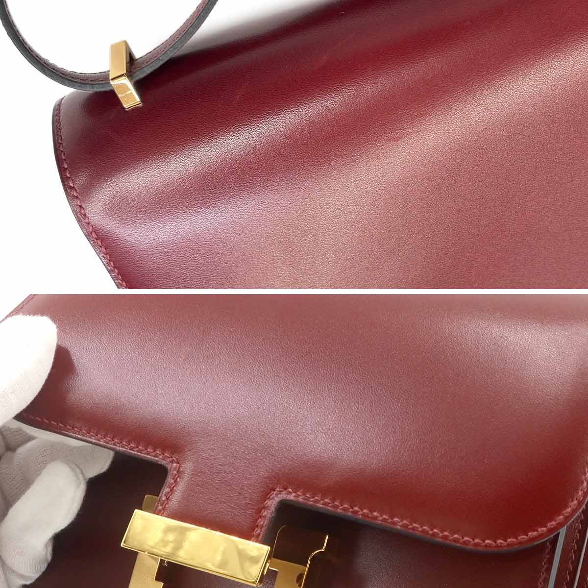 Constance3 Mini 18 Shoulder Bag Box calf Rouge H Purse