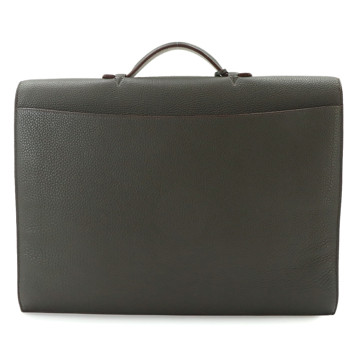 Sack A Depeche 41 Briefcase Business Bag Togo Vert Gris Etoupe