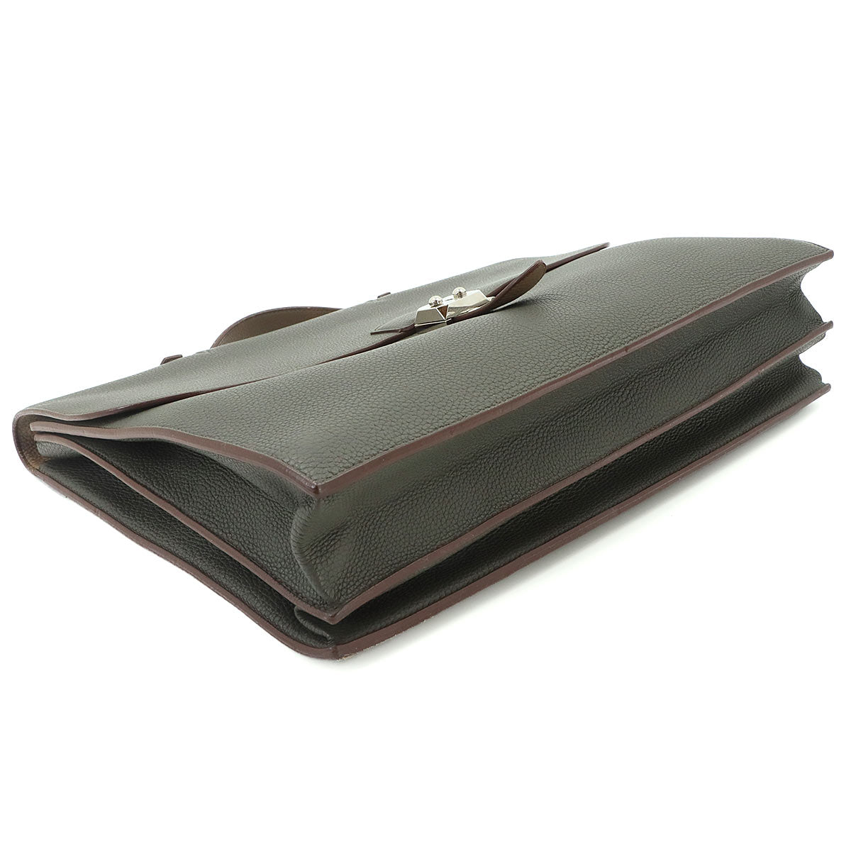 Sack A Depeche 41 Briefcase Business Bag Togo Vert Gris Etoupe