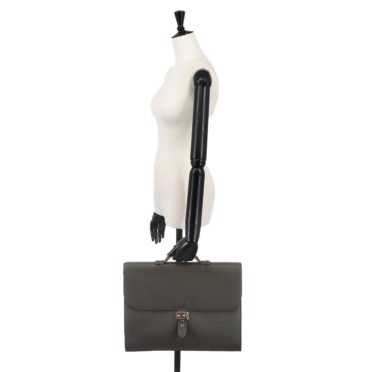 Sack A Depeche 41 Briefcase Business Bag Togo Vert Gris Etoupe