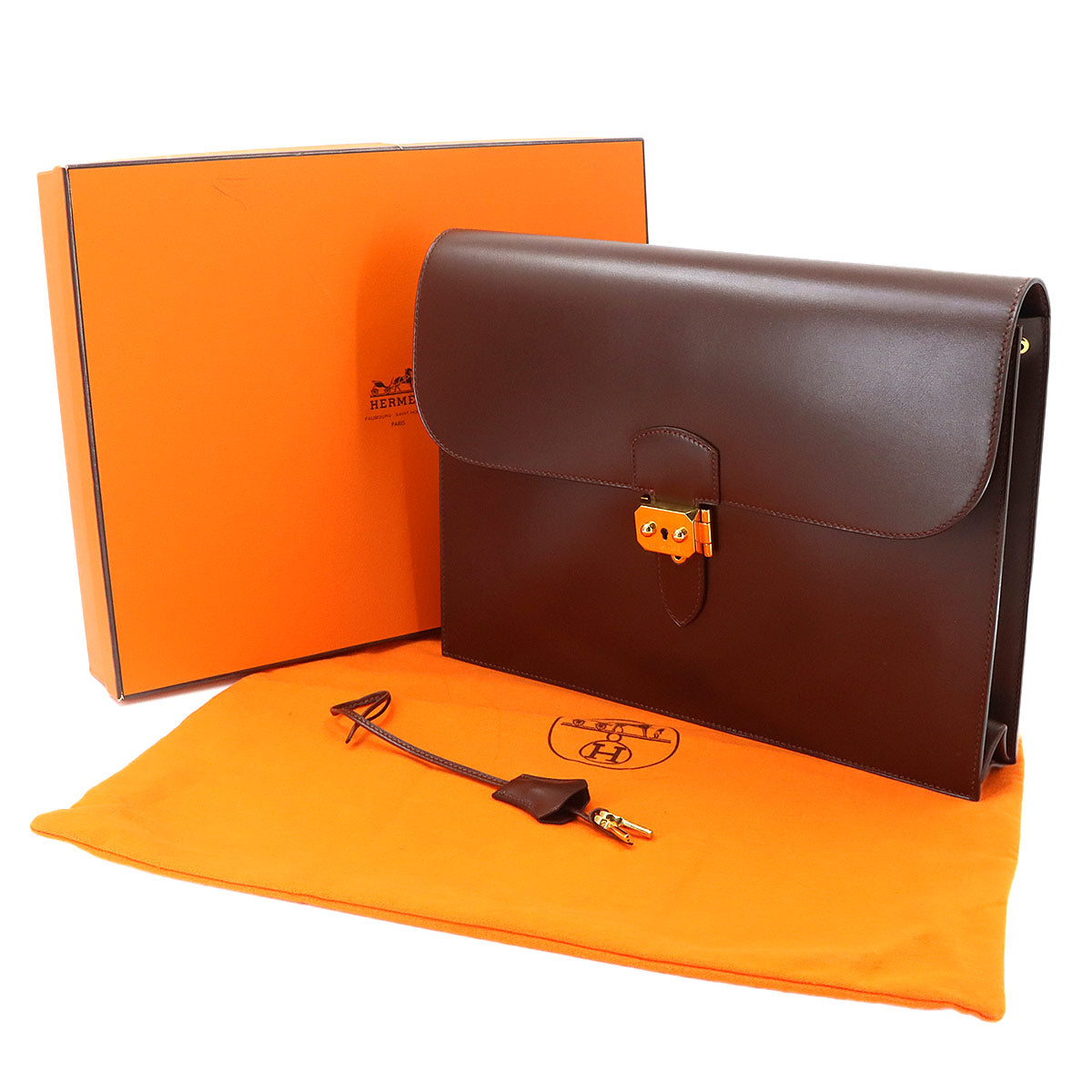 Sack A Depeche Document Case Business Bag Box calf Brown