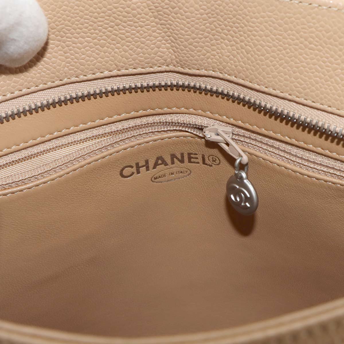 Medallion Tote Bag Leather Beige A01804 Coco Logos