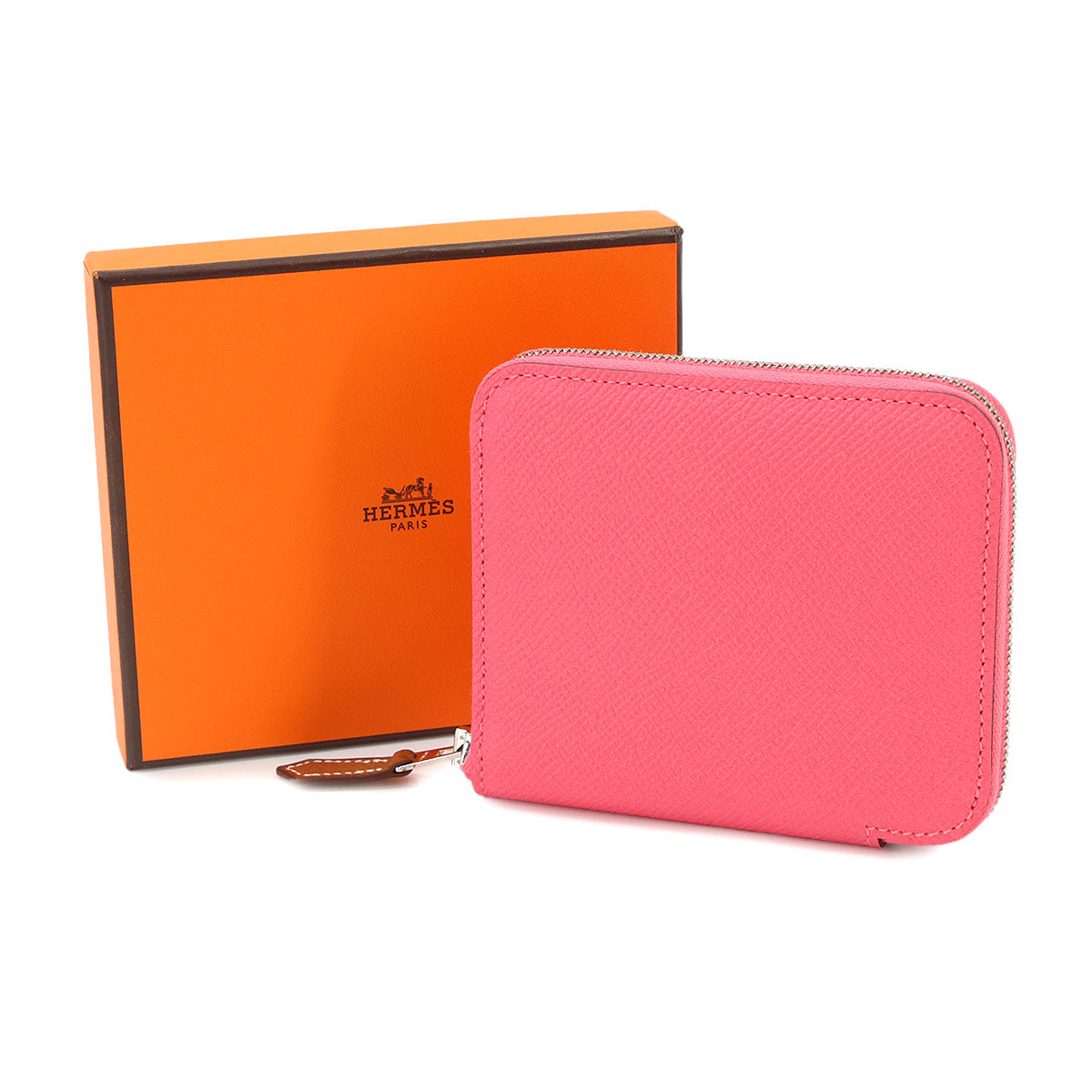 Azapp Silk'In Compact Coin Case Purse Epsom Barenia Rose azalee