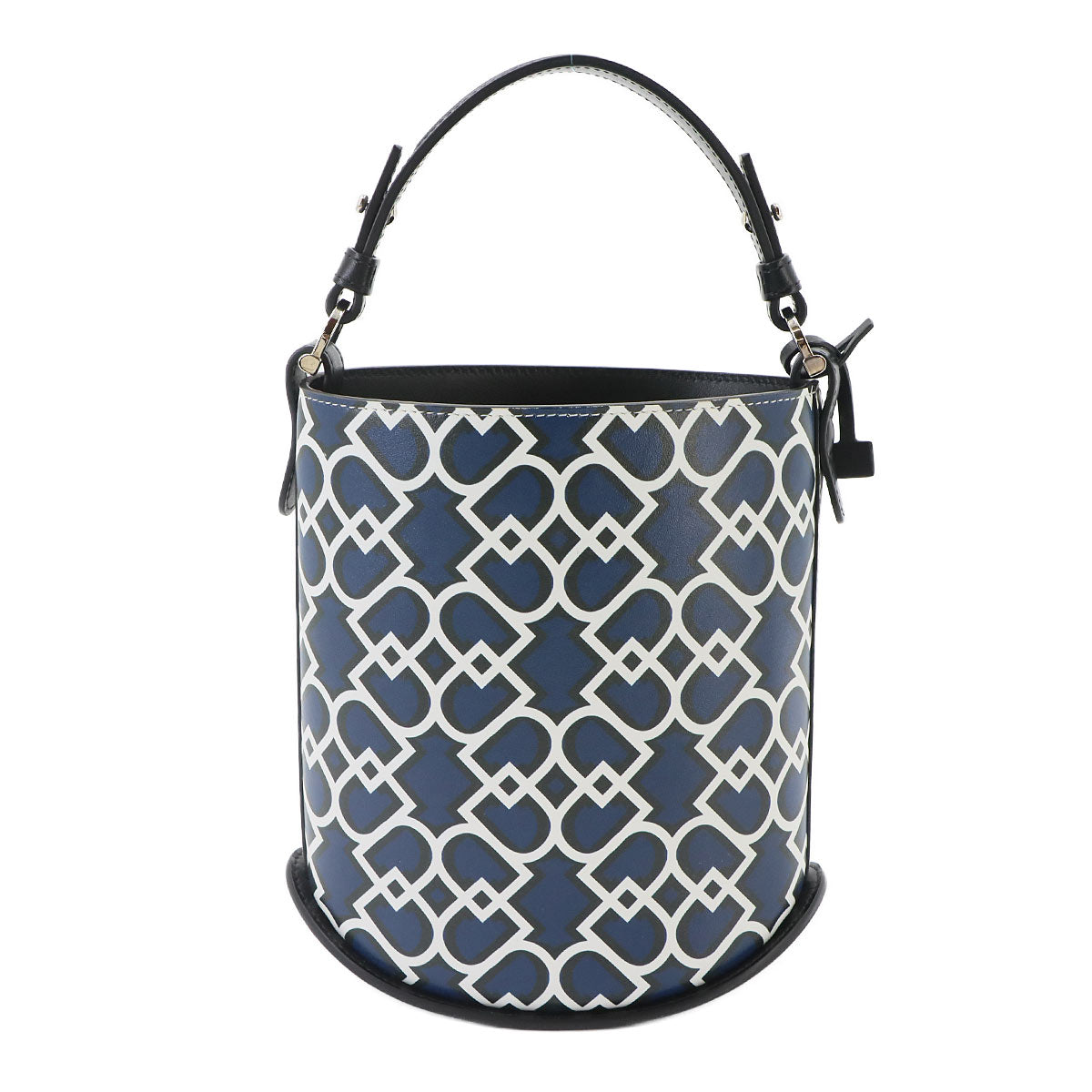 Pin Mini Hand Bag Leather Blue Black