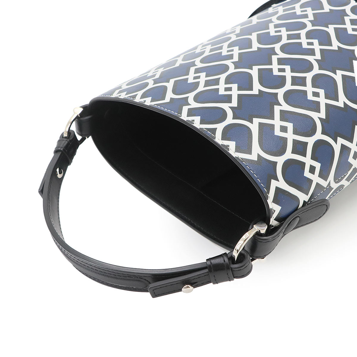 Pin Mini Hand Bag Leather Blue Black