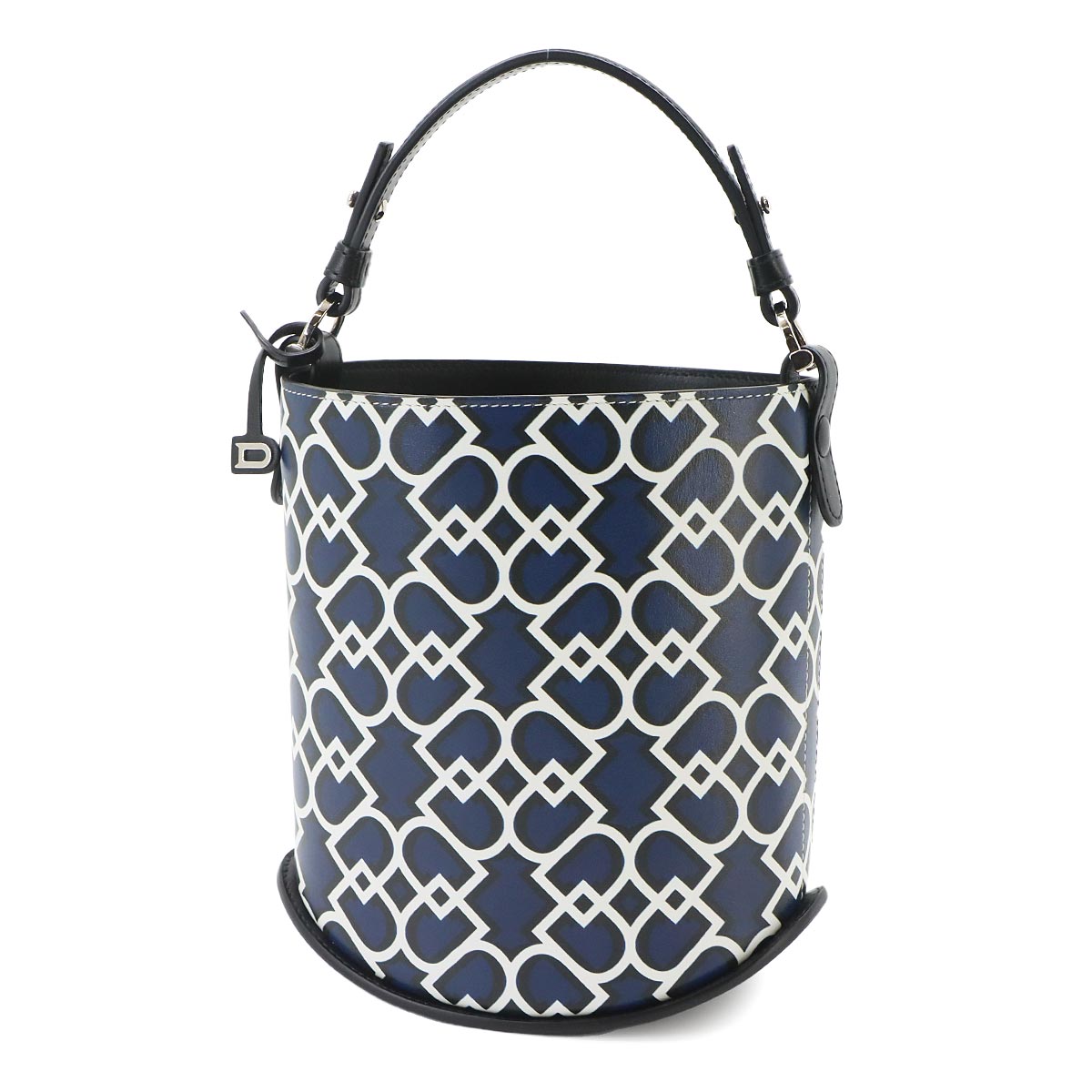 Pin Mini Hand Bag Leather Blue Black