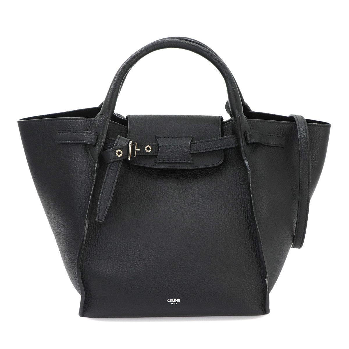 Big Bag Small With Longstrap Hand Shoulder Bag Leather Black