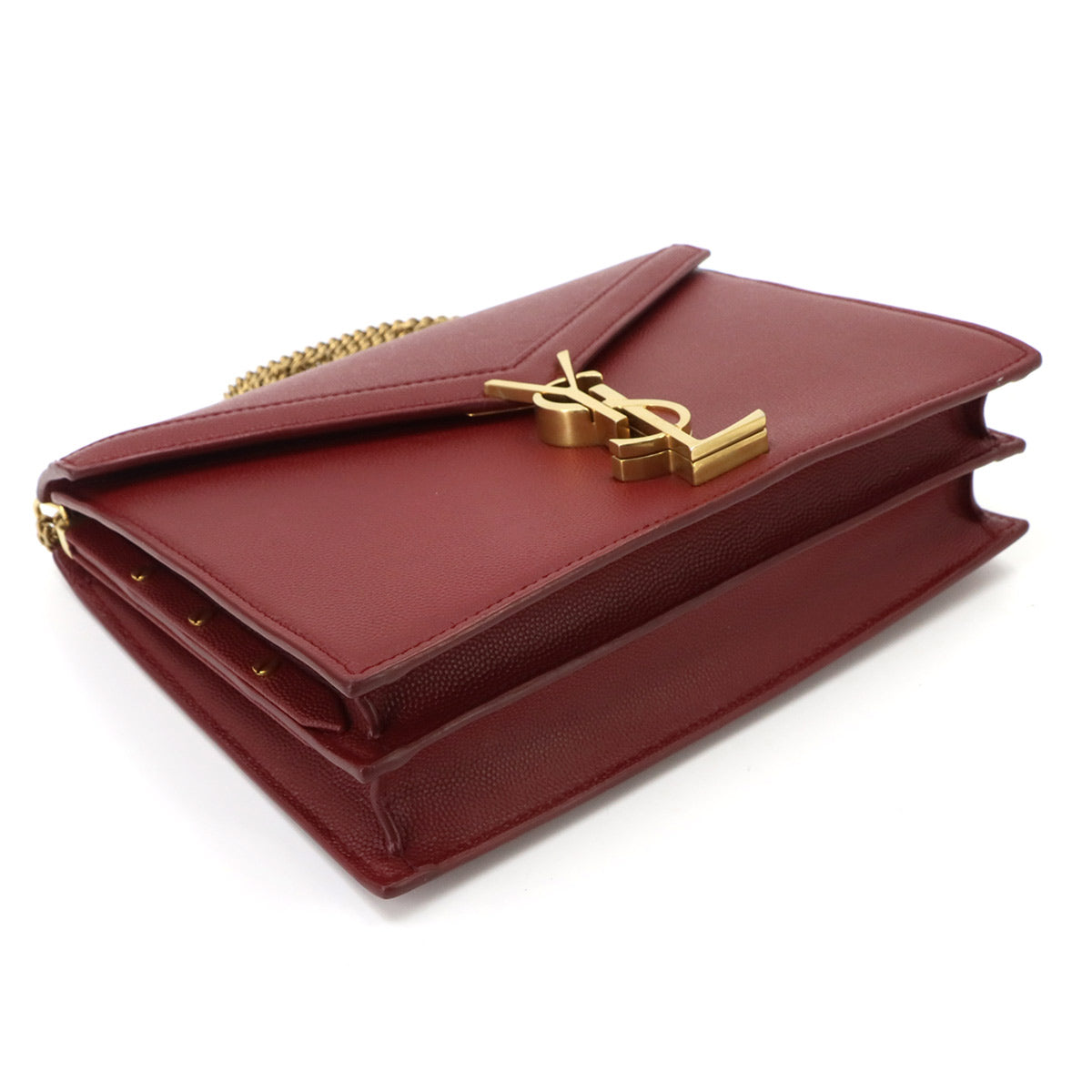 Cassandre Envelope Chain Shoulder Bag Leather Red 532750