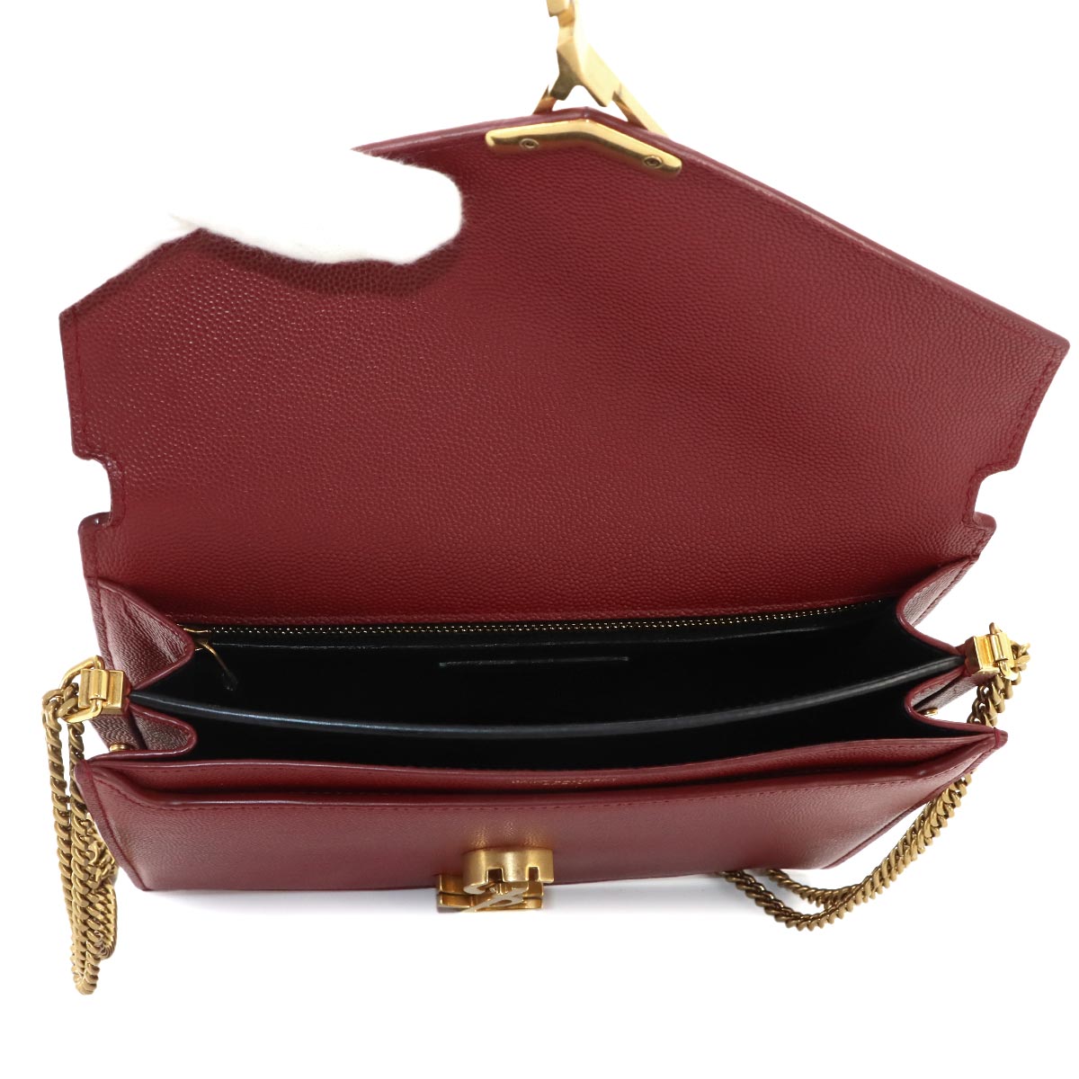 Cassandre Envelope Chain Shoulder Bag Leather Red 532750