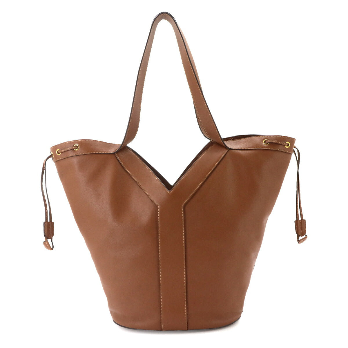 Y Hobo Tote Bag Leather Brown 833160 Purse