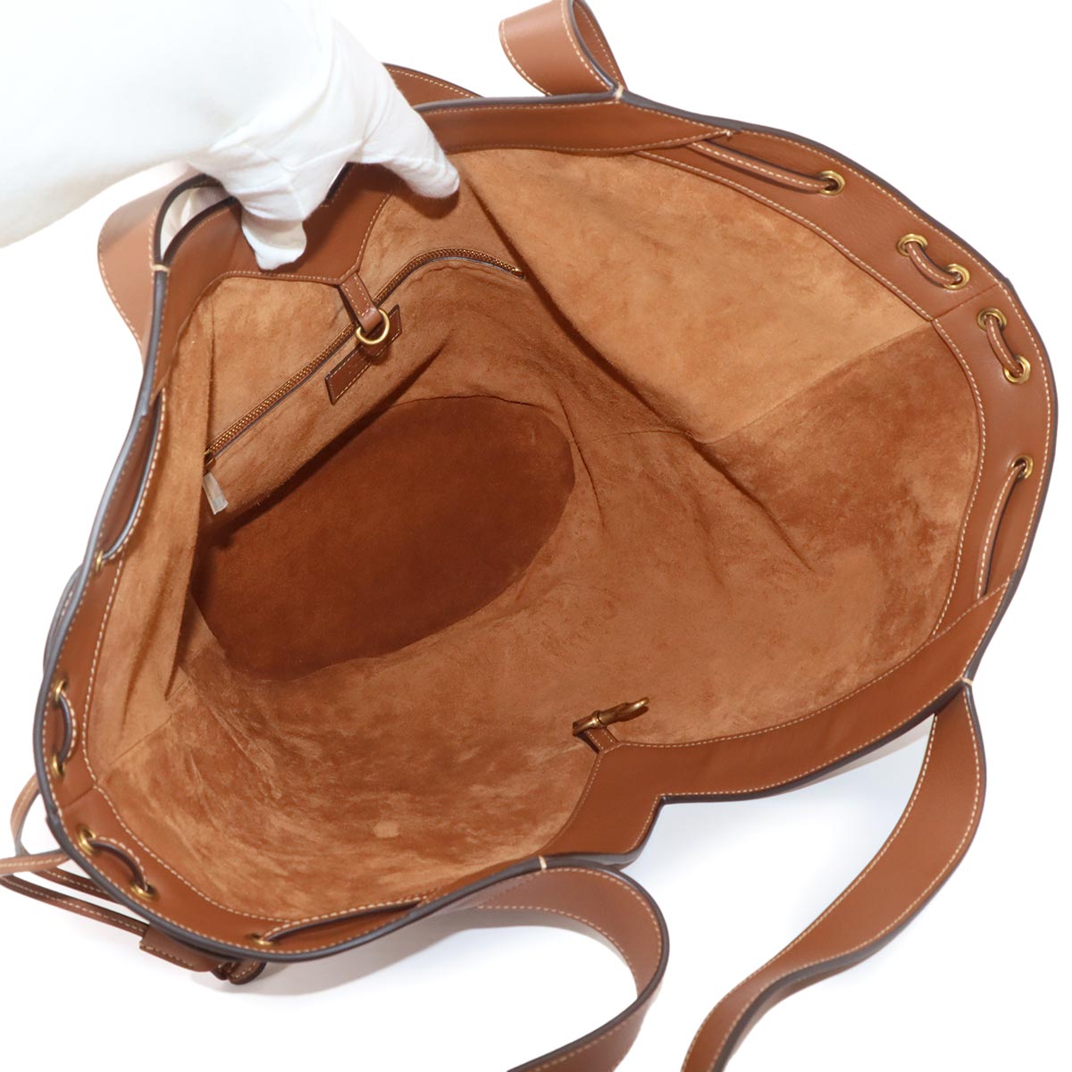 Y Hobo Tote Bag Leather Brown 833160 Purse