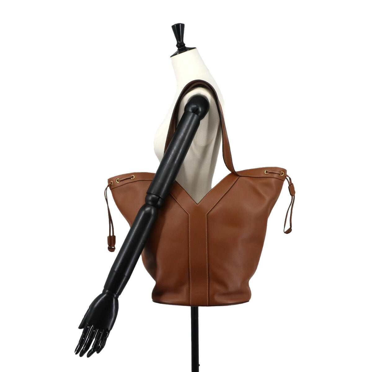Y Hobo Tote Bag Leather Brown 833160 Purse