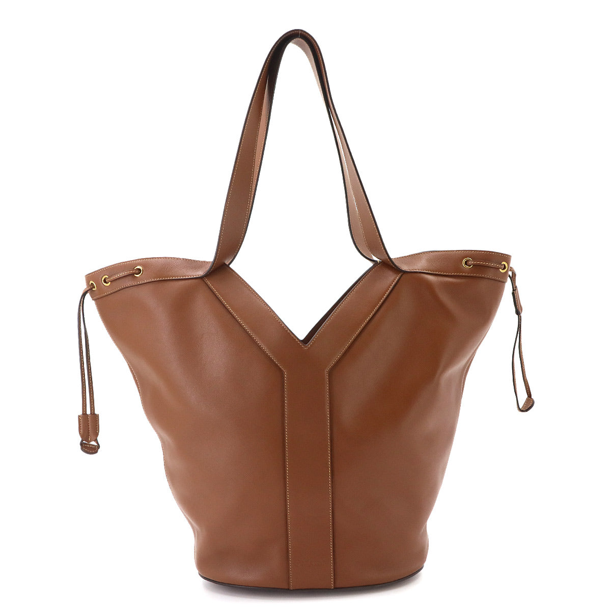 Y Hobo Tote Bag Leather Brown 833160 Purse