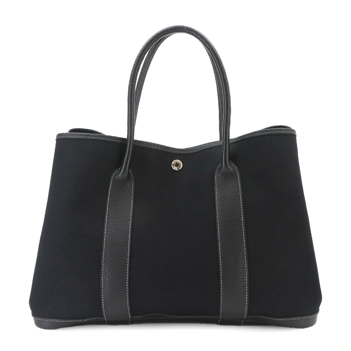 Garden Party PM Tote Bag Toile Officier Leather Black